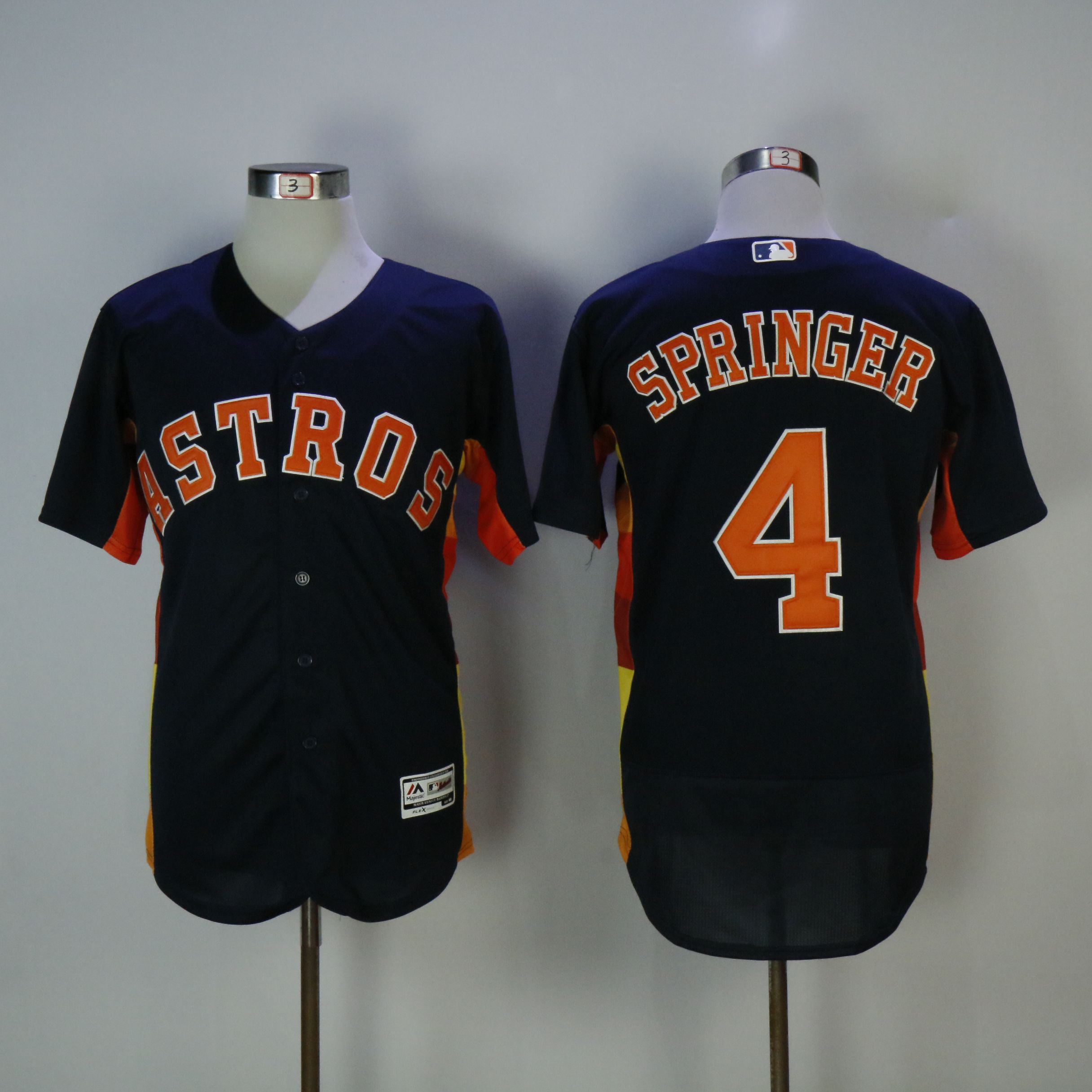 Men Houston Astros #4 Springer Blue Elite MLB Jerseys->houston astros->MLB Jersey